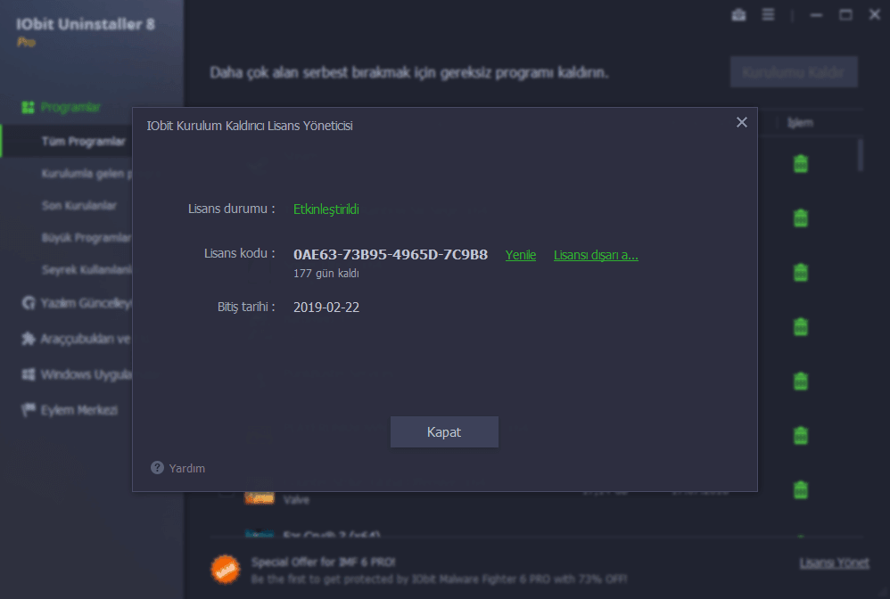 IObit Uninstaller PRO Lisans