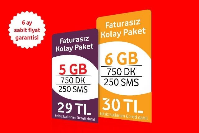 vodafone ucuz faturasız kolay paketler